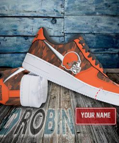 Cleveland Browns Personalized Nike Air Force 1 Sneakers