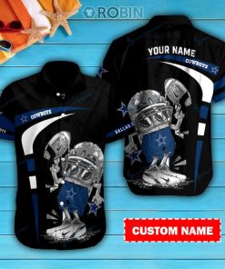 Dallas Cowboys Personalized Casual Button Down Short Sleeve Shirt Pl080