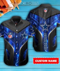 Dallas Cowboys Personalized Casual Button Down Short Sleeve Shirt Pl155