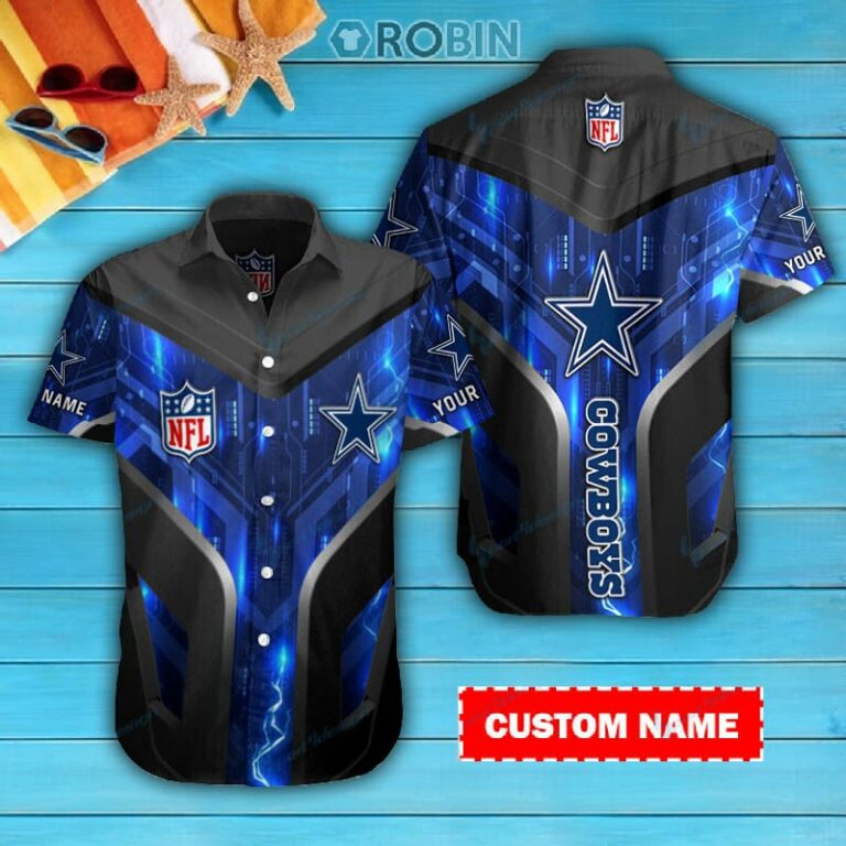 Dallas Cowboys Personalized Casual Button Down Short Sleeve Shirt Pl155