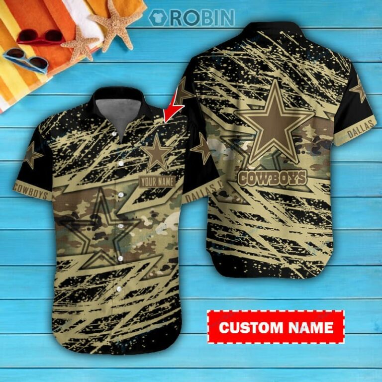 Dallas Cowboys Personalized Casual Button Down Short Sleeve Shirt Pl218
