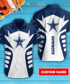 Dallas Cowboys Personalized Casual Button Down Short Sleeve Shirt Pl360