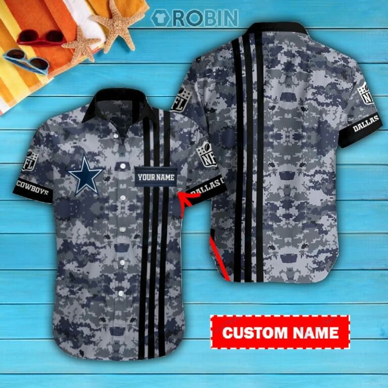 Dallas Cowboys Personalized Casual Button Down Short Sleeve Shirt Pl391
