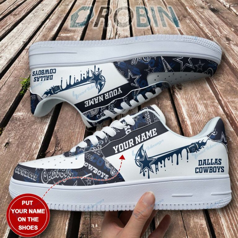 Dallas Cowboys Personalized Nike Air Force 1 Shoes