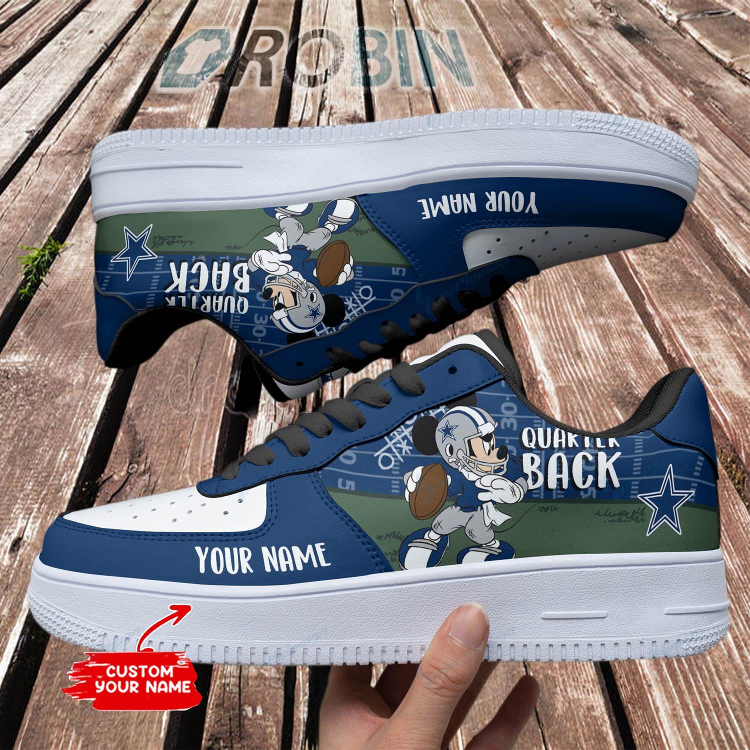 Dallas Cowboys Personalized Nike Air Force 1 Shoes - RobinPlaceFabrics