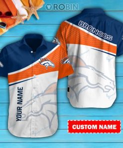 Denver Broncos Personalized Casual Button Down Short Sleeve Shirt Denver Broncos Personalized Casual Button Down Short Sleeve Shirt