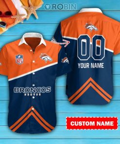 Denver Broncos Personalized Casual Button Down Short Sleeve Shirt Pl349 Denver Broncos Personalized Casual Button Down Short Sleeve Shirt Pl349