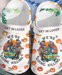 Get In Loser We’re Going Killing Horror Movies Halloween Crocs Classic Clogs Shoes CR1140