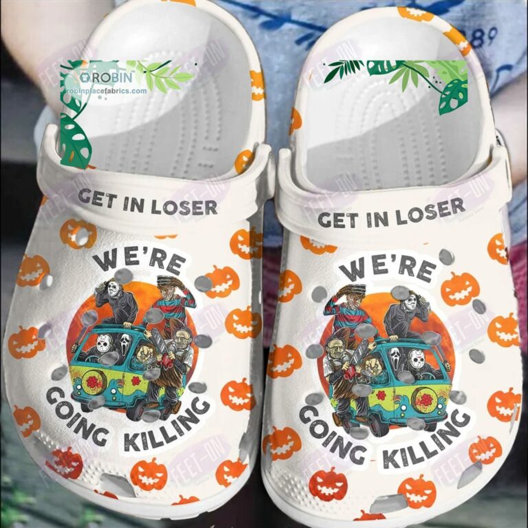 Get In Loser We’re Going Killing Horror Movies Halloween Crocs Classic Clogs Shoes CR1140
