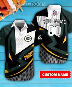 Green Bay Packers Personalized Casual Button Down Short Sleeve Shirt Pl224