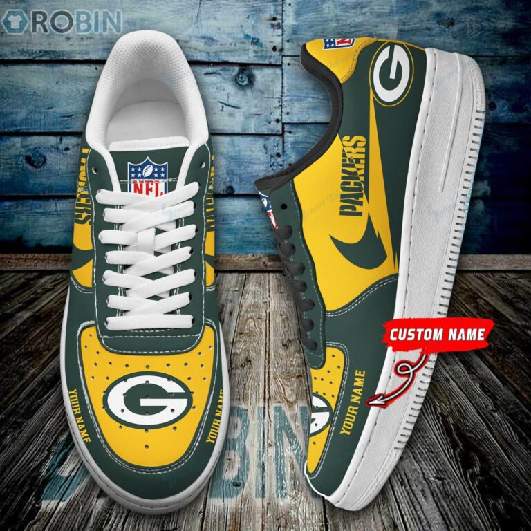 Green Bay Packers Personalized Nike Air Force 1 Shoes