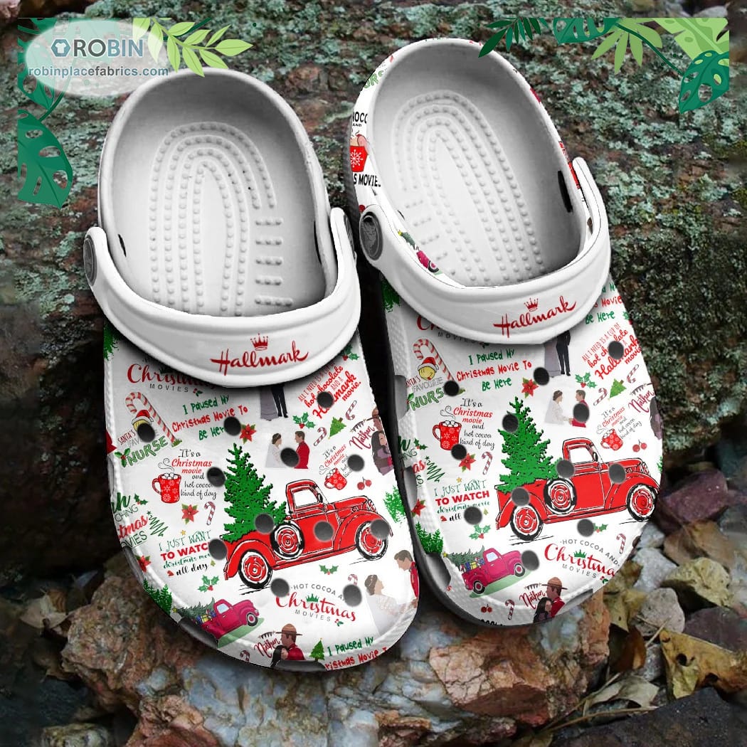 Hallmark Christmas Crocs Classic Clog Shoes CR1253 RobinPlaceFabrics