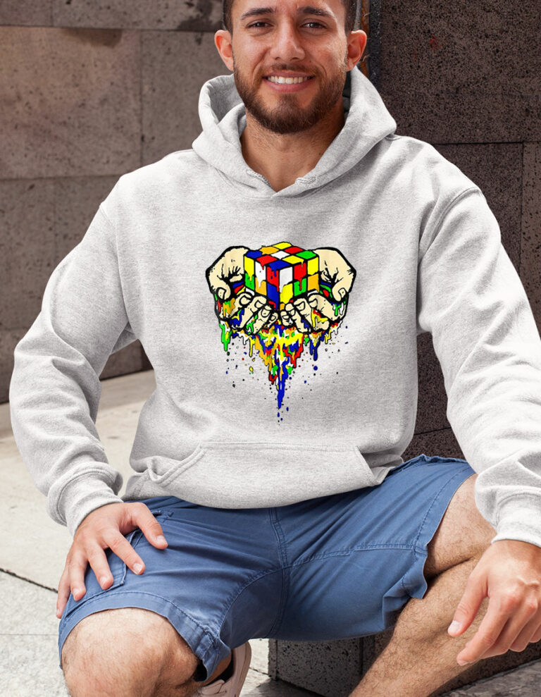 Rubix Cube Melting In Your Hands Awesome Graphic Shirt