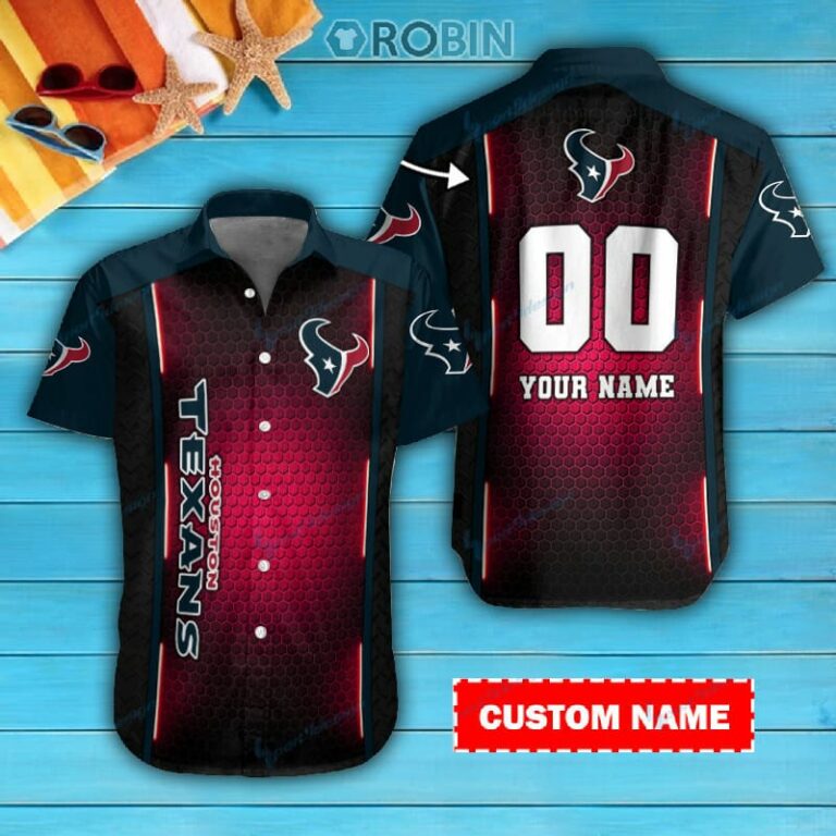 Houston Texans Personalized Casual Button Down Short Sleeve Shirt