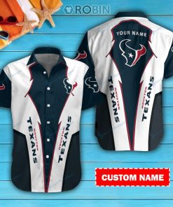 Houston Texans Personalized Casual Button Down Short Sleeve Shirt Pl133