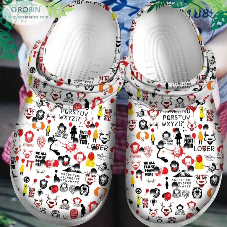 IT Pennywise Horror Movie Halloween Crocs Classic Clogs Shoes CR1168