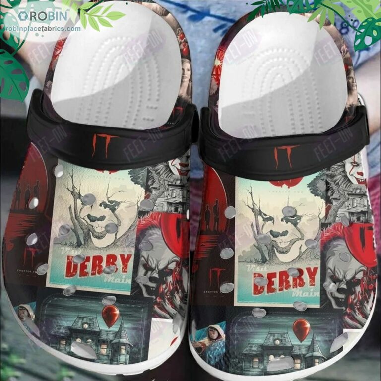 IT Visit Derry Maine Horror Movie Halloween Crocs Classic Clogs Shoes