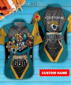 Jacksonville Jaguars Personalized Casual Button Down Short Sleeve Shirt