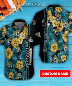 Jacksonville Jaguars Personalized Casual Button Down Short Sleeve Shirt Pl402