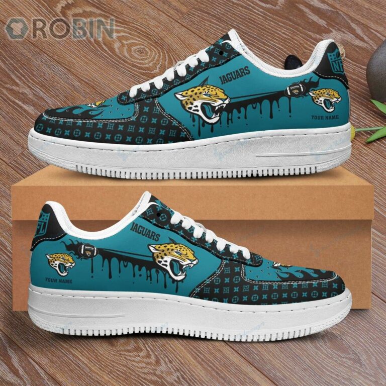 Jacksonville Jaguars Louis Vuitton Pattern Custom Name Nike Air Force 1 Shoes