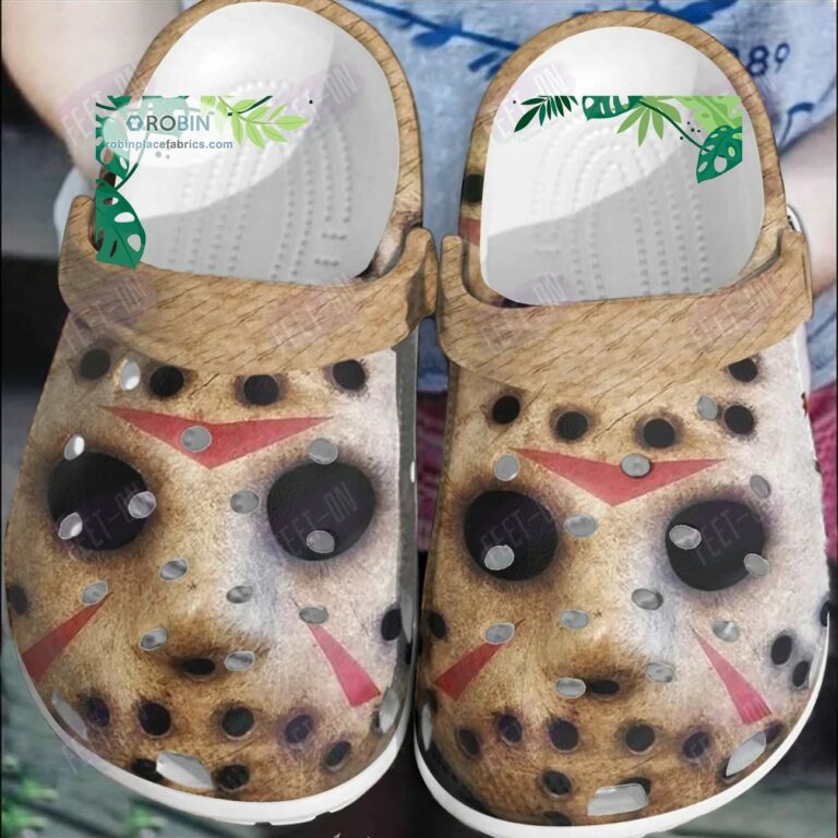 Jason Face Friday the 13th Horror Movie Halloween Crocs Classic Clogs Shoes CR1176
