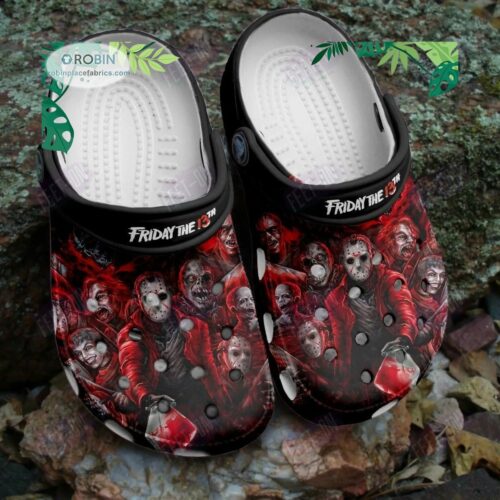 Jason Voorhees Friday The 13th Horror Movie Halloween Crocs Classic Clogs Shoes Cr1150 0676