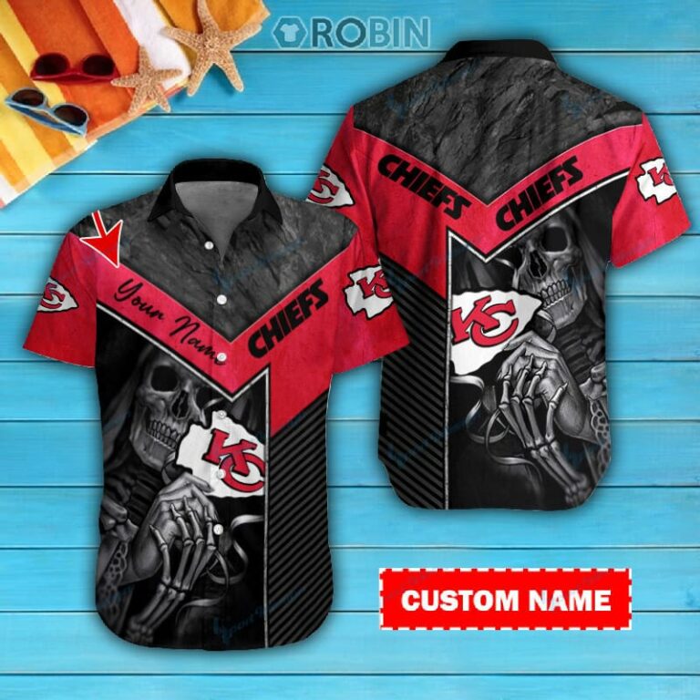 Kansas City Chiefs Personalized Casual Button Down Short Sleeve Shirt