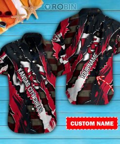 Kansas City Chiefs Personalized Casual Button Down Short Sleeve Shirt Pl205 Kansas City Chiefs Personalized Casual Button Down Short Sleeve Shirt Pl205