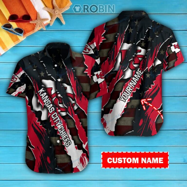 Kansas City Chiefs Personalized Casual Button Down Short Sleeve Shirt Pl205