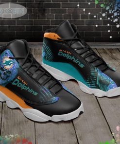 Miami Dolphins Teal And Black Background Air Jordan 13 Sneaker