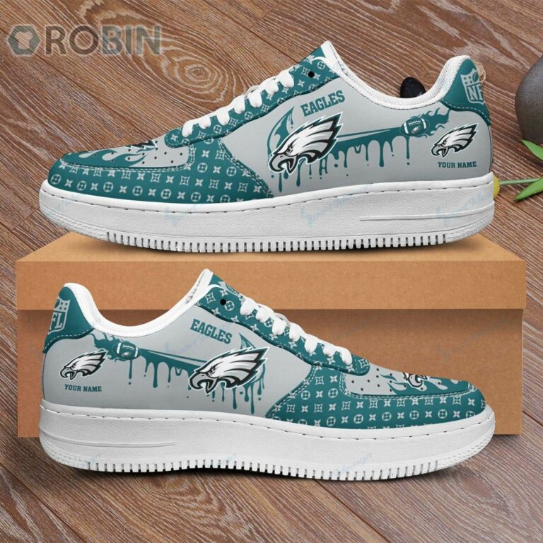 Philadelphia Eagles Louis Vuitton Pattern Custom Name AF1 Shoes