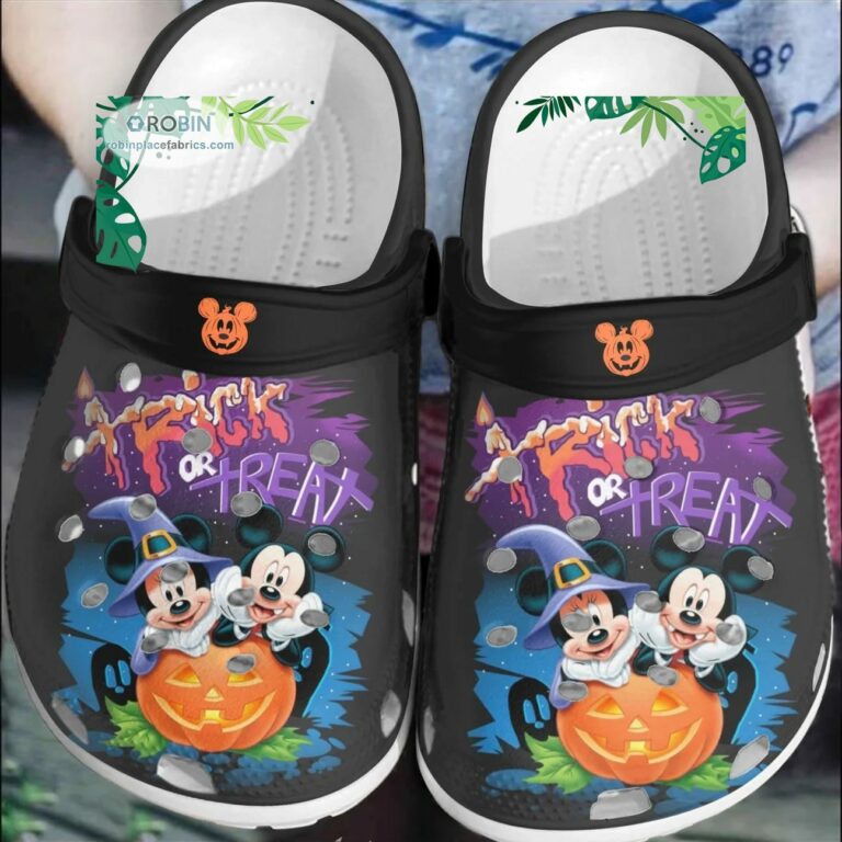 Pumpkin Trick Or Treat Mickey Mouse Couple Crocs Classic Clogs Shoes