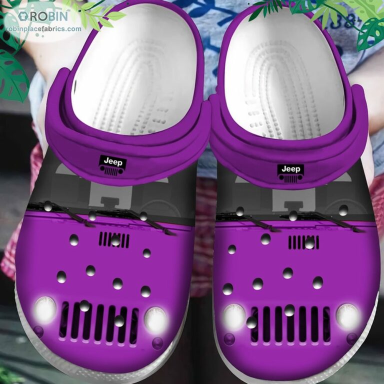 Purple Jeep Car Crocs Classic Clogs Shoes CR1245