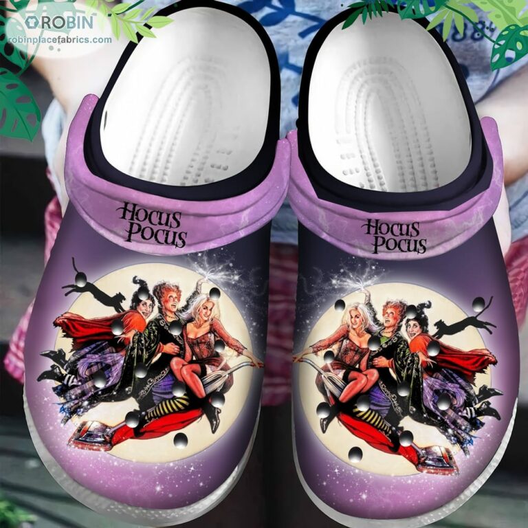 Purple Sky Witches Hocus Pocus Halloween Crocs Classic Clogs Shoes CR1151