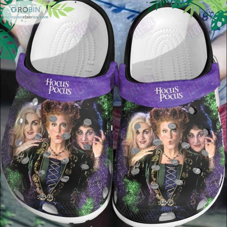 Purple Witches Hocus Pocus Halloween Crocs Classic Clogs Shoes CR1161