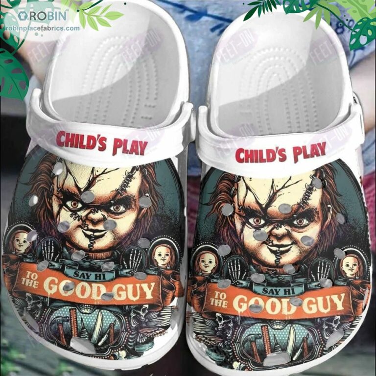 Say Hi To The Good Guy Chucky Horror Movie Halloween Crocs Classic Clogs Shoes CR1136
