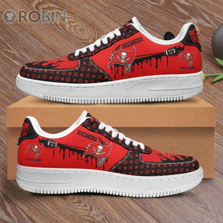 Tampa Bay Buccaneers Louis Vuitton Pattern Custom Name AF1 Shoes