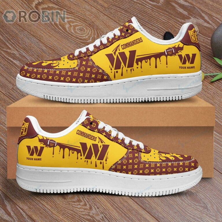 Washington Commanders Louis Vuitton Pattern Custom Name AF1 Shoes