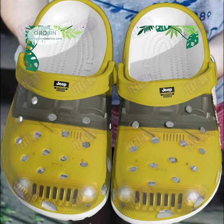 Yellow Jeep Car Crocs Classic Clogs Shoes
