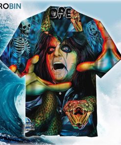 Alice Cooper Face Art Hawaiian Shirt Alice Cooper Face Art Hawaiian Shirt
