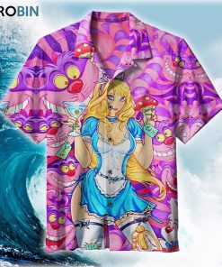Alice In Wonderland With Cheshire Cat Hawaiian Shirt Alice In Wonderland With Cheshire Cat Hawaiian Shirt