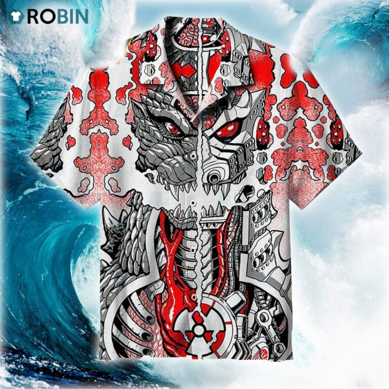 Classic Godzilla Robot Godzilla Hawaiian Shirt
