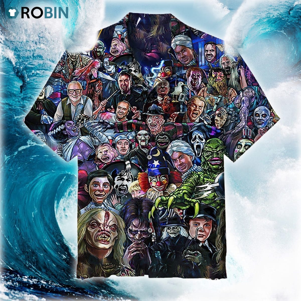 Horror Movie Characters Face Collection Hawaiian Shirt