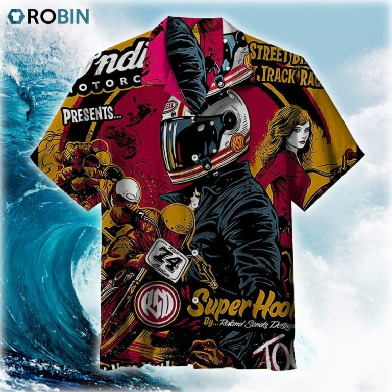 Indian Motorcycle Super Hooligan Tour Poster Hawaiian Shirt
