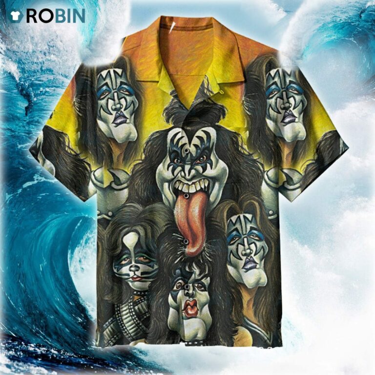 Kiss Band Face Art Universal Hawaiian Shirt