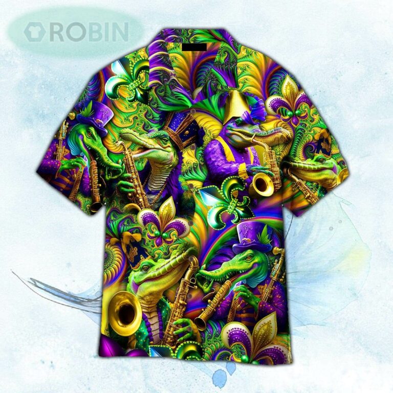 Alligators Mardi Gras Carnival Party Hawaiian Shirt For Men and Women
