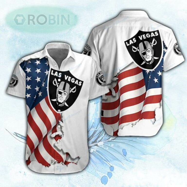 American Flag Las Vegas Raiders Hawaiian Shirt For Men and Women