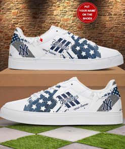 American Flag New York Yankees Logo Stan Smith Shoes, Gift for MLB fans American Flag New York Yankees Logo Stan Smith Shoes, Gift for MLB fans