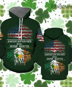American Grown With Irish Roots Saint Patrick’s Day All Over Print Hoodie