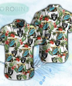 Baby Yoda Hug Las Vegas Raiders Hawaiian Shirt For Men and Women